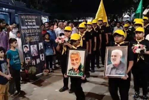 مراسم بزرگداشت سالروز شهادت حاج قاسم سلیمانی و ابومهدی المهندس در بمبئی+عکس