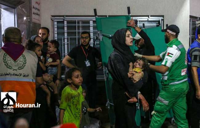 مجروحان حادثهی بمباران بیمارستان «المعمدانی