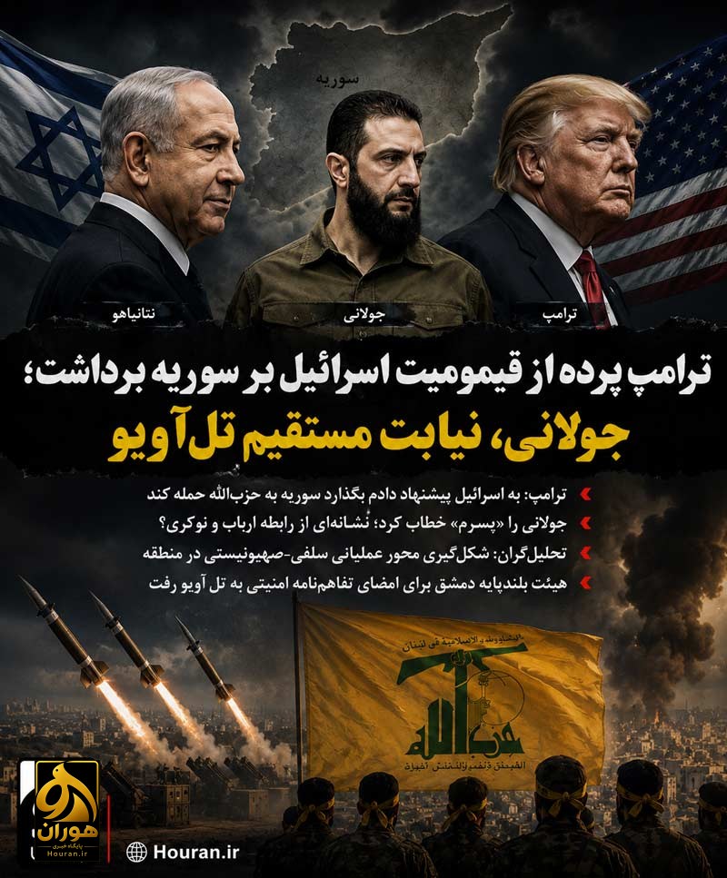 ترامپ پرده از قیمومیت اسرائیل بر جولانی و سوریه برداشت